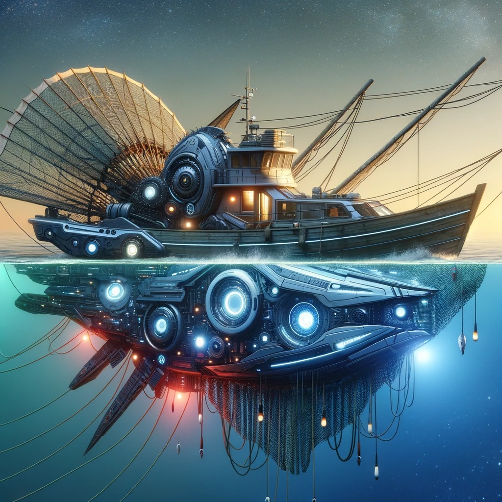 A spaceship/fisherman's boat hybrid